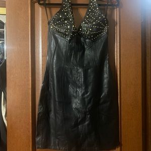 Leather dress new with tags. Vintage 1990’s Genuine Leather made in Mexico.